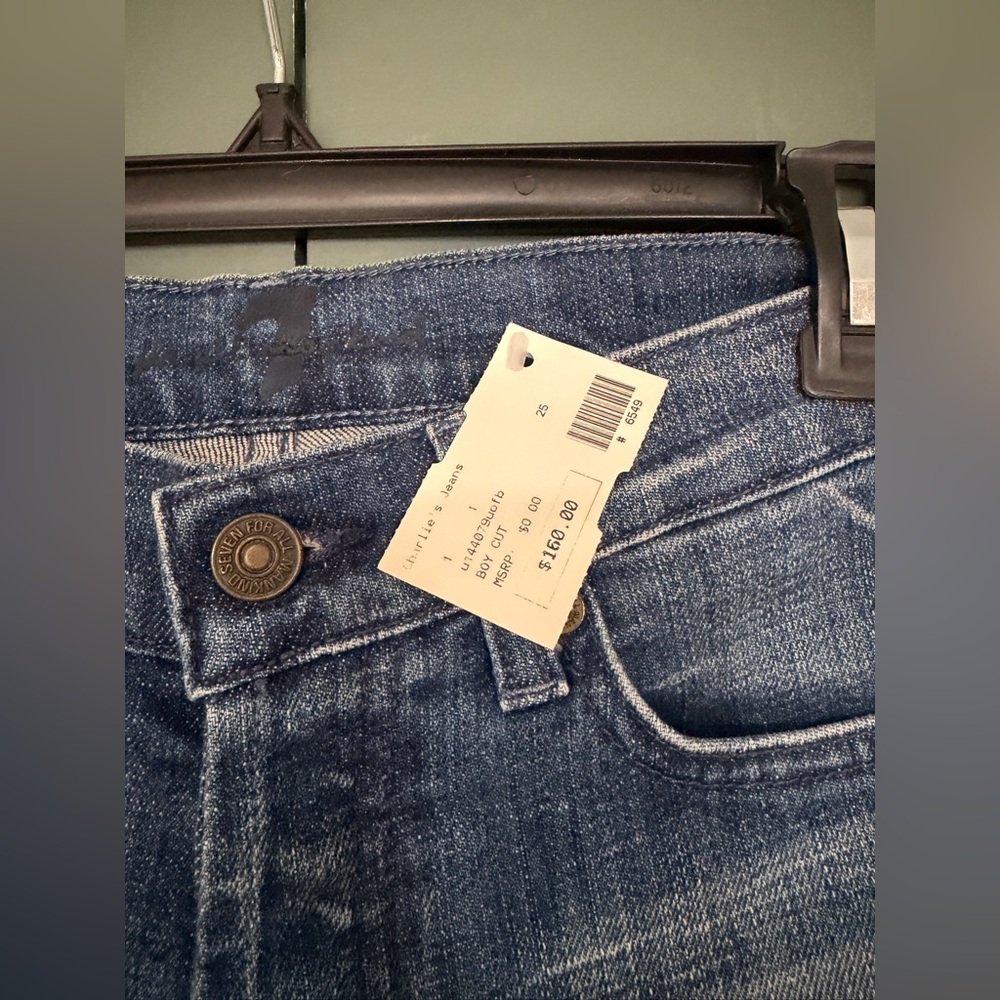 Rare Y2K Nwt 7 for all Mankind Boy cut jeans size 25 - Picture 2 of 10